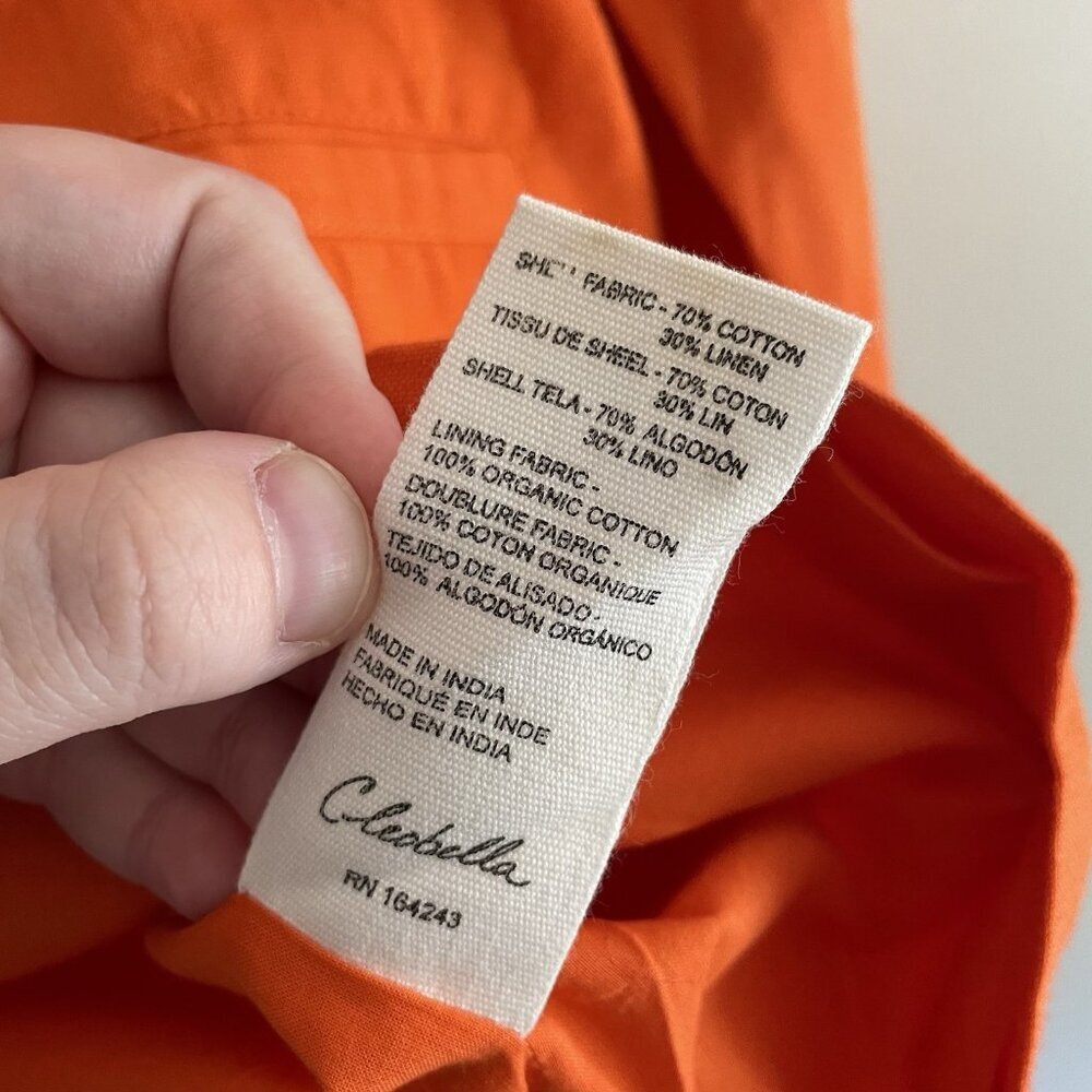 Cleobella Women S Tigerlily Orange Linen Cotton Oversized Prescott Jacket NWT - Picture 11 of 13